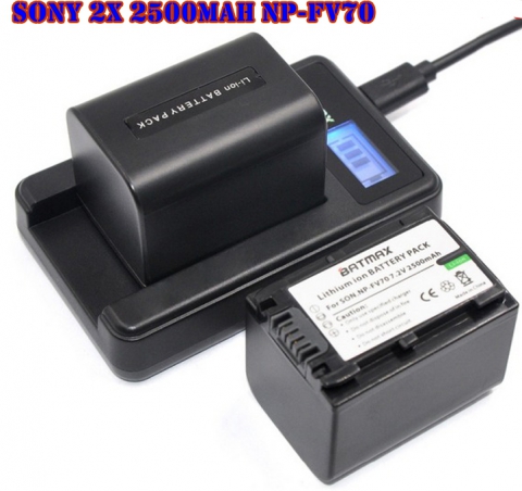 NP-FV70 2X2500mAh + USB Aufladeeinheit