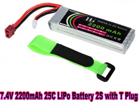 7.4V 2200mAh 25C LiPo Batterie 2S mit T