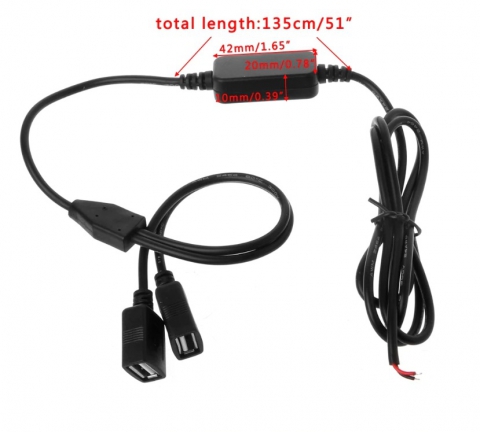 USB-Stecker 12V bis 5V 3A DC / DC-Strom