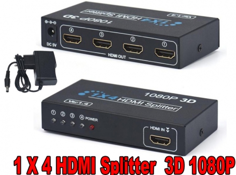 HDMI 1.4 Splitter 1X4 mit 1080p und 3D
