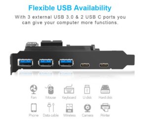 USB 3.0 Typ c PCIE-Erweiterungskarte 5