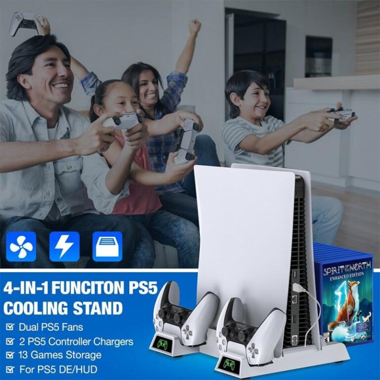 Games & Spielkonsolen - PS5 Dual Controller Halter 4 in 1 Kühlständer