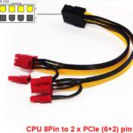 power CPU Molex 8 pin to 2 PCI-e 8 (6+2)