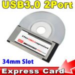 Expresscard to USB 3.0 2 Port Adapter 34 mm