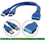 Kabel - USB 3.0 A Male to 20 Pin Male Motherboar