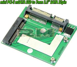 mini PCI-E mSATA SSD to 7mm 2.5" SATA 22