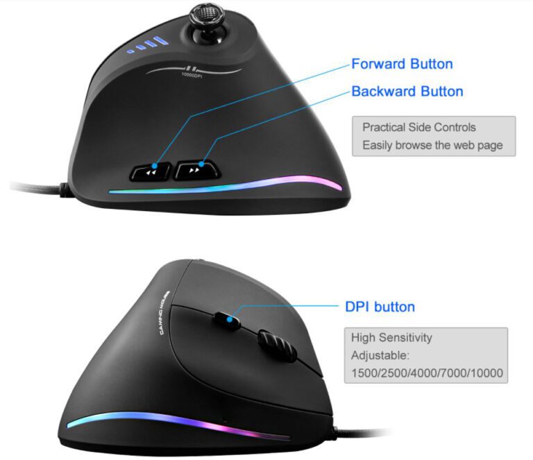 Accessories - Vertikale Gaming-Maus kabelgebunden RGB