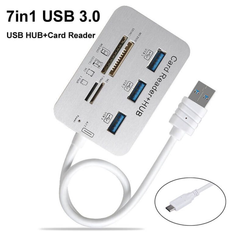 USB - USB 3.0 HUB 7in1 3 Ports SD TF MS,M2 MMC Speicherkartenleser