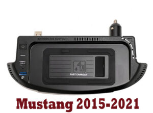 Mustang 2015-2021 15W Telefon-Autoladegerät Drahtloses QI