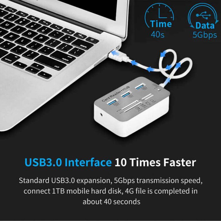 USB - USB 3.0 HUB 7in1 3 Ports SD TF MS,M2 MMC Speicherkartenleser