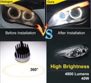 BMW H8 LED Engelsaugenleuchten Canbus - Image 4