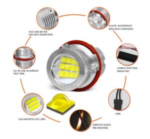 Bmw Angel Augen H8 120W CREE Chip White - Image 5