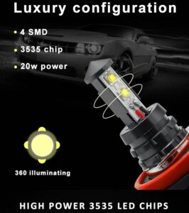 H11 H8 Für Jeep Compass 2011-2017 6000k - Image 5