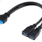 Kabel & Adapter - USB 3.0 A Female to 20 Pin 20cm 2 Port