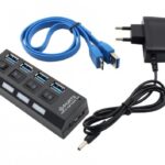 USB - 4 Port USB 3.0 Hub mit Ein / Aus Schalte