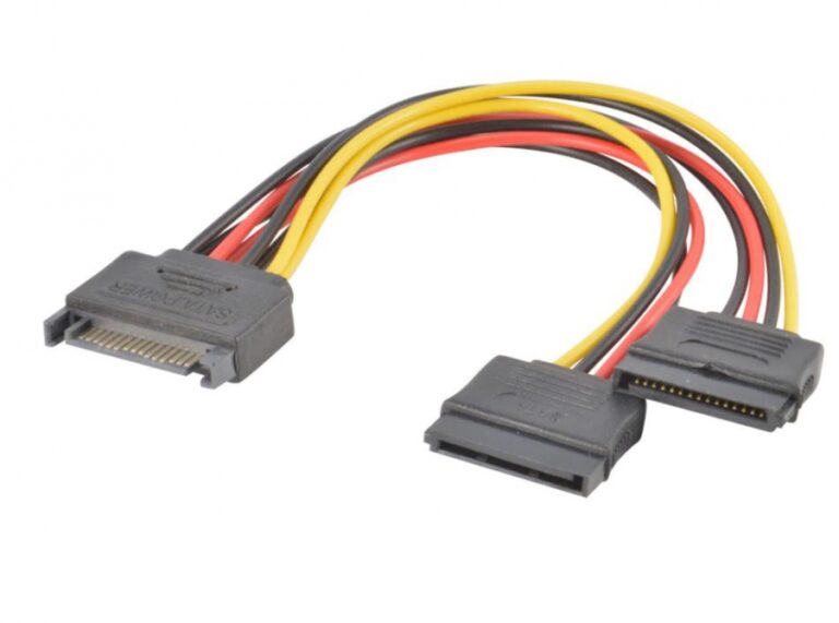 Kabel - SATA 15 Pin Male plug to 2 Female
