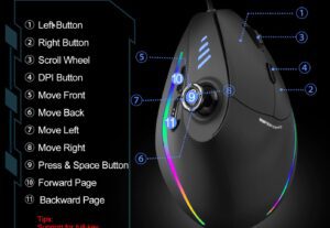 Vertikale Gaming-Maus kabelgebunden RGB - Image 5