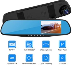 DVR-Kamera Auto 4,3 Zoll 32 GB