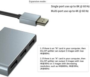 DP-Splitter DP1.4 MST-Hub 8K 60Hz 4K 120Hz - Image 2