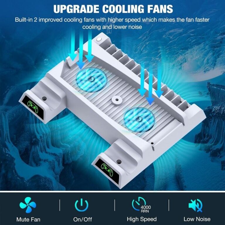 Games & Spielkonsolen - PS5 Dual Controller Halter 4 in 1 Kühlständer | RM-ONLINE Games & Spielkonsolen - PS5 Dual Controller Halter 4 in 1 Kühlständer