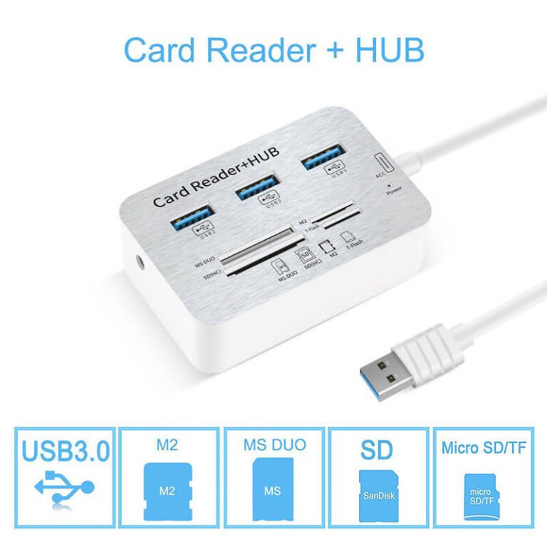 USB - USB 3.0 HUB 7in1 3 Ports SD TF MS,M2 MMC Speicherkartenleser