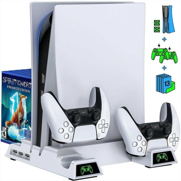 Games & Spielkonsolen - PS5 Dual Controller Halter 4 in 1 Kühlständer