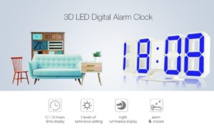 Uhr Digital 3D Glowing Night Mode Helligkeit einstellbar - Image 8