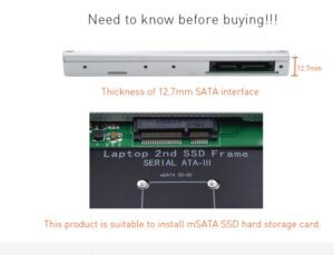Optibay 2ND HDD Caddy 12,7 mm SATA 3 Fes - Image 4