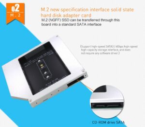 m.2 M2 NGFF SSD 2nd HDD Caddy 12.7mm SAT - Image 6
