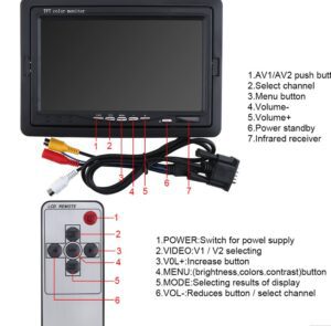 Rückfahrkamera monitor HD 1024x600 7 Zoll Ultra Thin TFT - Image 2