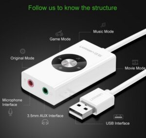 USB Sound Externe Karte 5.1 Audio Mic