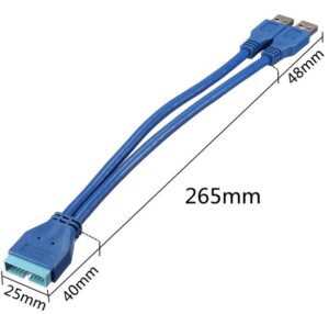 USB 3.0 A Male to 20 Pin Male Motherboar - Image 3