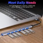 USB Hub 3.0+c Hub USB 6 USB 2.0 Multi USB Splitter - Image 9