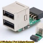 USB - USB 2.0 9Pin-Buchse 2 Port Konverter