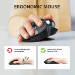 Maus, Bluetooth-Trackball-wiederaufladbar, RGB, ergonomisch - Image 4