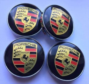 porsche 60mm Nabenkappen schwatz - Image 2