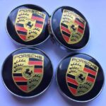 Emblem + Radmittenkappe - porsche 60mm Nabenkappen schwatz