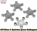 Audi 4X135mm 5 Speichen graue Radkappen
