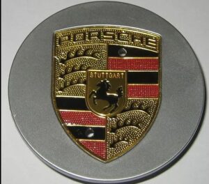 PORSCHE 4 X 76 MM Mat silver Radkappe - Image 4