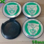 Emblem + Radmittenkappe - Jaguar 58mm grüne Radnaben Mittelkappen