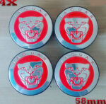 Jaguar 58mm Rot Radnaben Mittelkappen