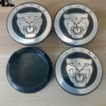 Emblem + Radmittenkappe - Jaguar 58mm Schwarz RadnabenMittelkappen