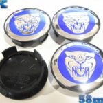 Emblem + Radmittenkappe - Jaguar 58mm Blue Radnaben Mittelkappen
