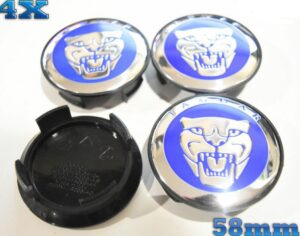 Jaguar 58mm Blue Radnaben Mittelkappen