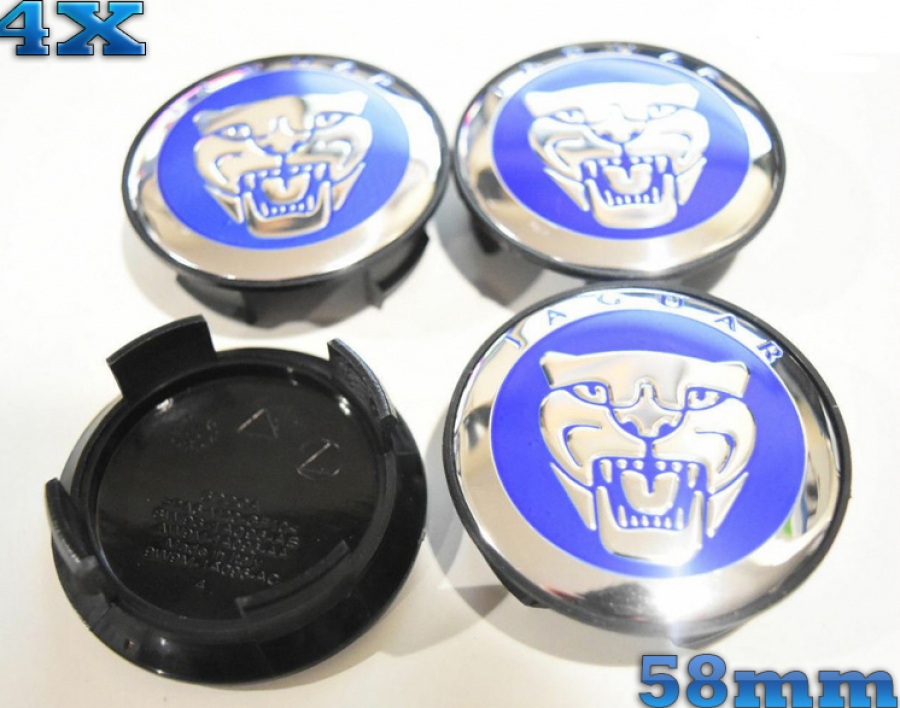 Jaguar 58mm Blue Radnaben Mittelkappen - Image 1