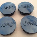 Emblem + Radmittenkappe - Jeep 4x 64mm Radmitte schwarz Kappen