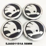 Emblem + Radmittenkappe - Skoda 56mm Radmittelkappe 4stk