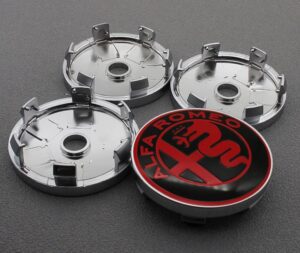 Alfa Romeo 4X60mm Radkappen rot - Image 2