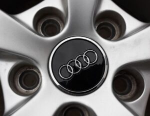 Audi 61mm Black Wheel Center Caps - Image 2