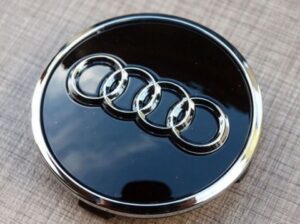 Audi 61mm Black Wheel Center Caps - Image 3